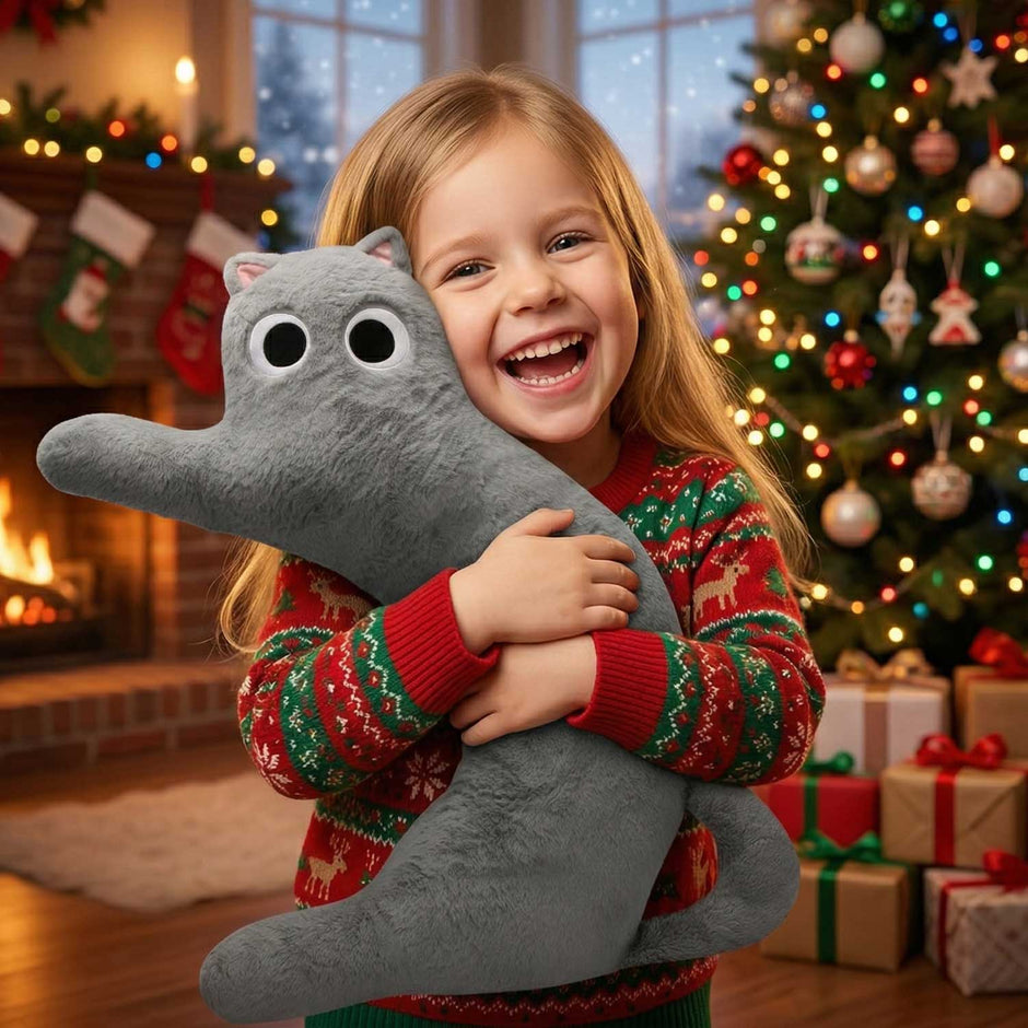 Cute Long Gray Cat Plush, 38.58" Soft Stuffed Pillow for Home Decor & Kids RoomLength 38.58 inches, Width 11.02 inches