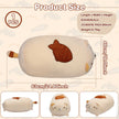 63cm Cute Chubby Cat Plush Pillow with Fish, Ultra-Soft Stuffed Animal Hugging Pillow for Kids & AdultsLength 24.80 inches, Width 18.11 inches