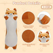 Length 37.80 inches, Width 11.81 inchesLong Shiba Inu Plush Body Pillow, Ultra-Soft Cuddly Stuffed Animal Hugging Pillow for Sleeping, Home Decor & Gift