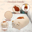 63cm Cute Chubby Cat Plush Pillow with Fish, Ultra-Soft Stuffed Animal Hugging Pillow for Kids & AdultsLength 24.80 inches, Width 18.11 inches