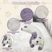 Cute Purple & White Dog Stuffed Pillow, 0.62kg Small Plush Toy for KidsLength 26.77 inches, Width 7.48 inches