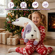 Cute Purple & White Dog Stuffed Pillow, 0.62kg Small Plush Toy for KidsLength 26.77 inches, Width 7.48 inches