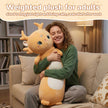 Adorable Golden Fawn Plush, Large Stuffed Animal Pillow for Home Decor & Kids RoomLength 26.77 inches, Width 15.75 inches