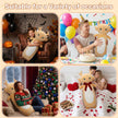 Adorable Golden Fawn Plush, Large Stuffed Animal Pillow for Home Decor & Kids RoomLength 26.77 inches, Width 15.75 inches