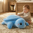 Adorable Blue Turtle Plush Toy - Perfect Pillow & Decor for Kids & AdultsLength 33.86 inches, Width 19.29 inches