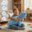Adorable Blue Turtle Plush Toy - Perfect Pillow & Decor for Kids & AdultsLength 33.86 inches, Width 19.29 inches