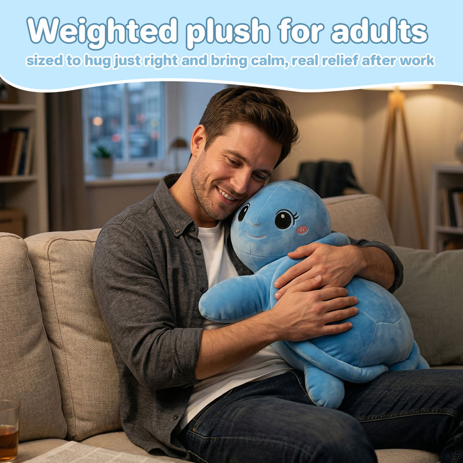 Adorable Blue Turtle Plush Toy - Perfect Pillow & Decor for Kids & AdultsLength 33.86 inches, Width 19.29 inches