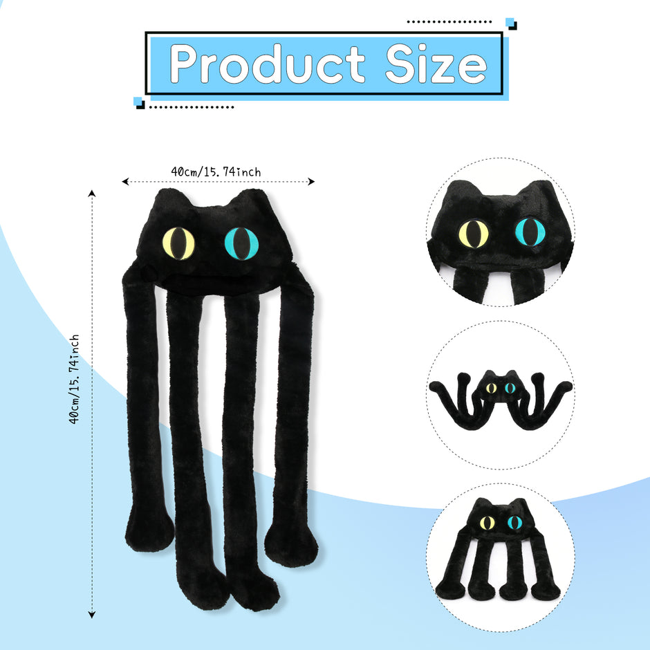 Adorable Long-Legged Black Cat Plush - Unique Cuddle BuddyLength 37.80 inches, Width 15.75 inches