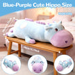 106cm Oversized Blue Cow Plush Toy, Super Soft Stuffed Animal Long Pillow, Cute Cuddle Cushion for Sleep, Birthday Gift for GirlsLength 41.73 inches, Width 22.05 inches