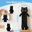 Giant Long Black Cat Plush Pillow, 40.55 Inch Soft Stuffed Kitten Hug Cushion, Cute Plush Toy for Kids & Cat LoversLength 40.55 inches, Width 17.72 inches