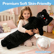 Giant Long Black Cat Plush Pillow, 40.55 Inch Soft Stuffed Kitten Hug Cushion, Cute Plush Toy for Kids & Cat LoversLength 40.55 inches, Width 17.72 inches