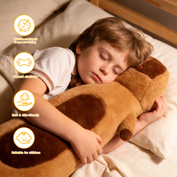Giant Capybara Plush Pillow, Soft Long Body Stuffed Animal Hugging Pillow, Cute Sleeping Cushion Gift for Kids & AdultsLength 28.74 inches, Width 12.99 inches