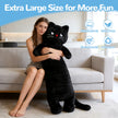 Giant Long Black Cat Plush Pillow, 40.55 Inch Soft Stuffed Kitten Hug Cushion, Cute Plush Toy for Kids & Cat LoversLength 40.55 inches, Width 17.72 inches