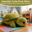 Cute Sea Turtle Plush Hug Pillow, Soft Stuffed Tortoise Long Body Cushion, Perfect Snuggle Buddy for Kids, Girls & Home DecoLength 33.86 inches, Width 19.29 inches